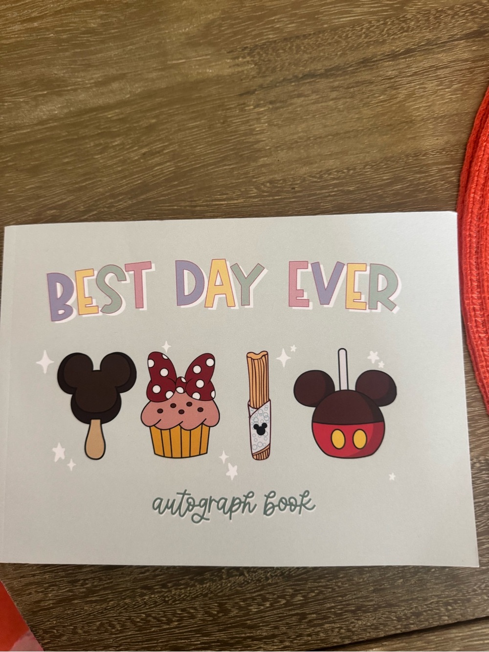 Disney nwt Best Day Ever Autograph Book - Pastel Disney Snack Icons